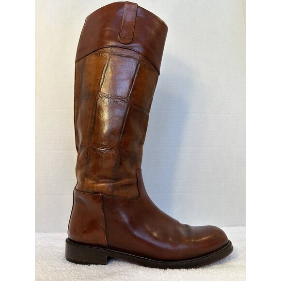 Joan & David Vint. Handmade Italy Genuine Leather Boots Brown  38 US 7.5 - Picture 4 of 7